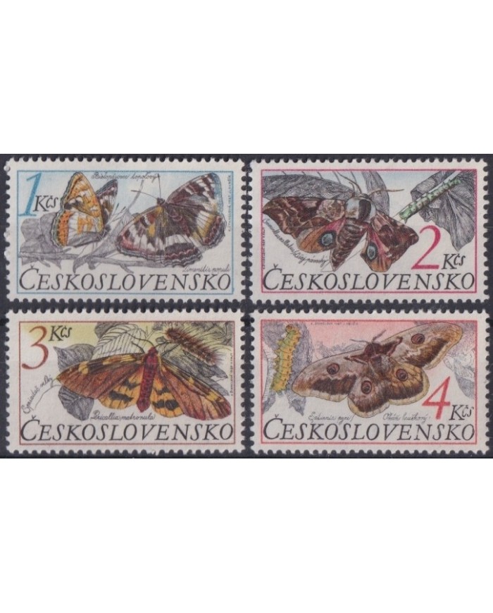 F-EX25043 CZECHOSLOVAKIA MNH 1987 BUTTERFLIES INSECTS PAPILLON MARIPOSAS ENTOMOLOGY.