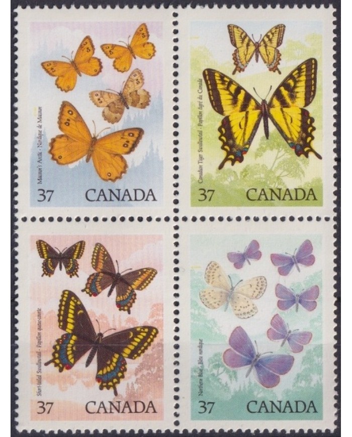 F-EX25068 CANADA MNH 1988 BUTTERFLIES INSECTS PAPILLON MARIPOSAS ENTOMOLOGY.
