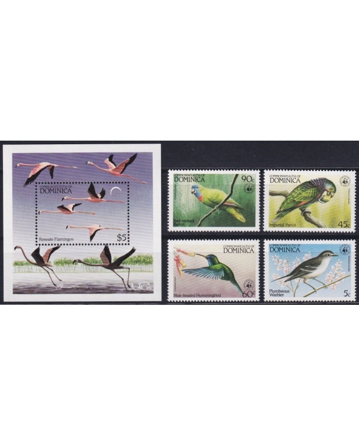 F-EX25142 DOMINICA MNH 1984 BIRD AVES PAJAROS OISEAUX VÖGEL FLAMINGO.