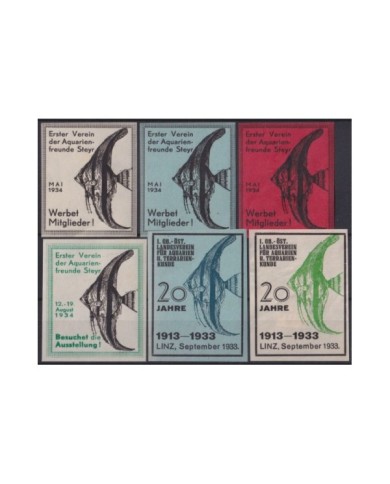 F-EX25189 AUSTRIA CINDERELLA MH(2) MNH(4) 1933-34 SEA AQUARIUM FISH PECES.