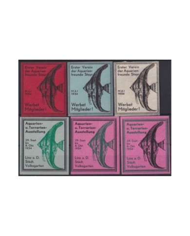F-EX25191 AUSTRIA CINDERELLA MH(2) MNH(4) 1934 SEA AQUARIUM FISH PECES.