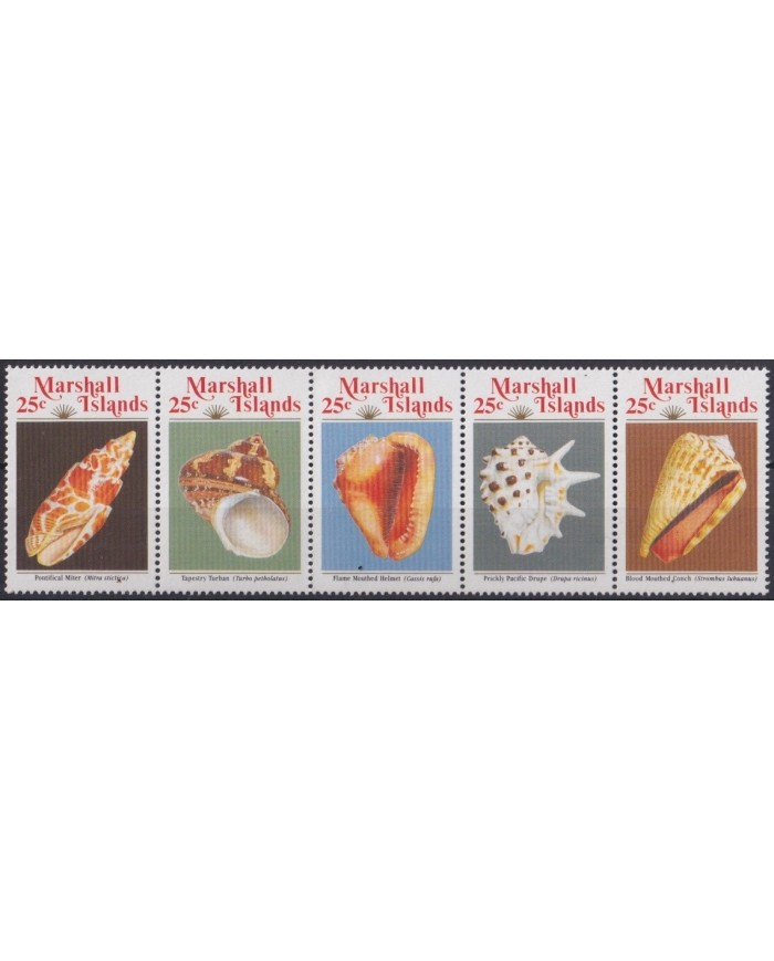 F-EX25263 MARSHALL IS MNH 1989 WILDLIFE SEA MARINE LIFE SHELL SNAIL CONCHAS.