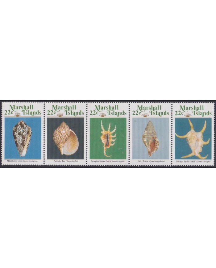F-EX25264 MARSHALL IS MNH 1987 WILDLIFE SEA MARINE LIFE SHELL SNAIL CONCHAS.