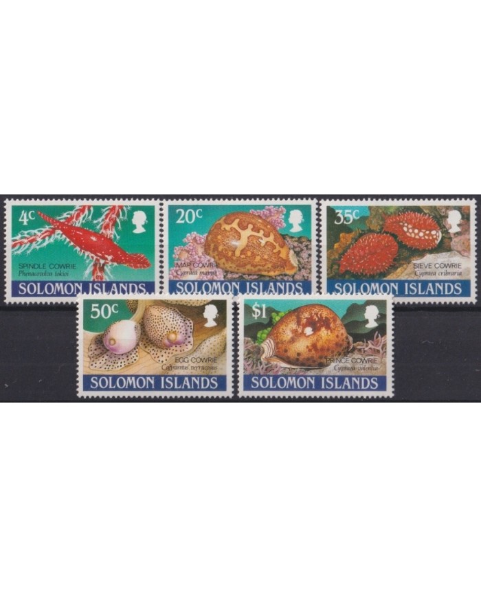 F-EX25286 SOLOMON IS MNH 1990 WILDLIFE SEA MARINE LIFE SHELL SNAIL CONCHAS.