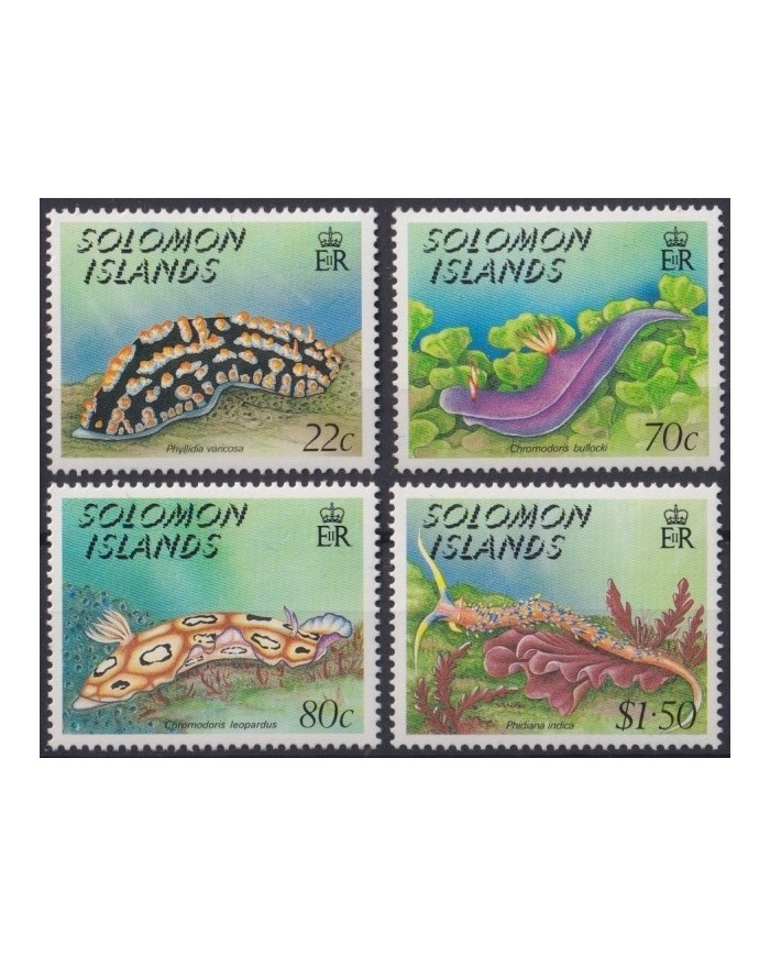 F-EX25288 SOLOMON IS MNH 1990 WILDLIFE SEA MARINE LIFE SEA WORMS GUSANO DE MAR.
