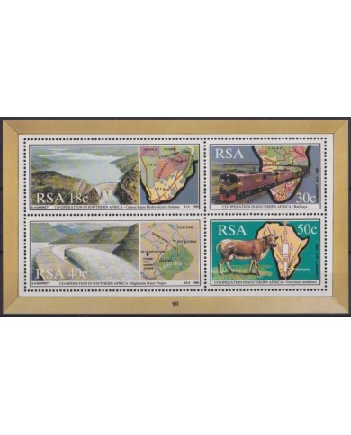 F-EX25290 SOUTH AFRICA RSA MNH 1988 FAUNA WILDLIFE COOPERATION IN SOUTHERN AFRICA.