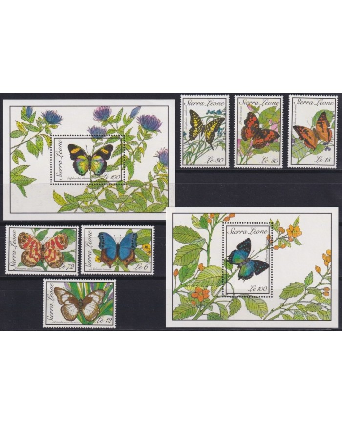 F-EX25327 SIERRA LEONE MNH 1989 WILDLIFE BUTTERFLIES MARIPOSAS PAPILLON.