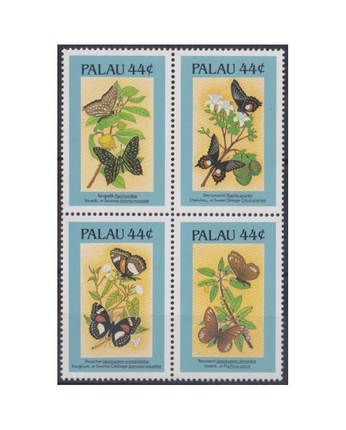 F-EX25344 PALAU MNH 1987 WILDLIFE BUTTERFLIES MARIPOSAS PAPILLON.