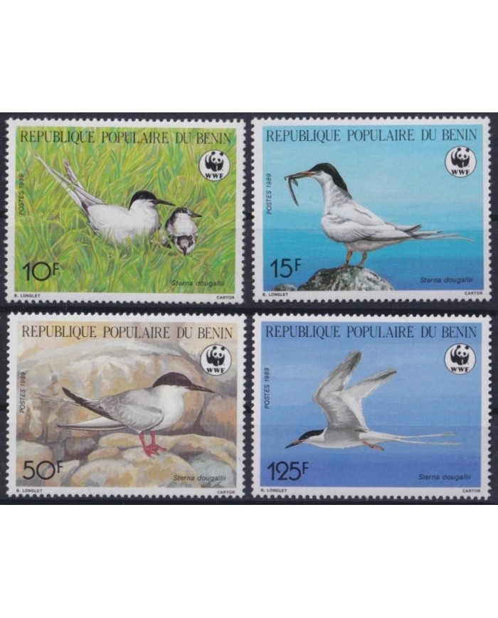 F-EX25361 BENIN MNH 1989 WWF WILDLIFE ENVIRONMENT BIRD AVES PAJAROS.