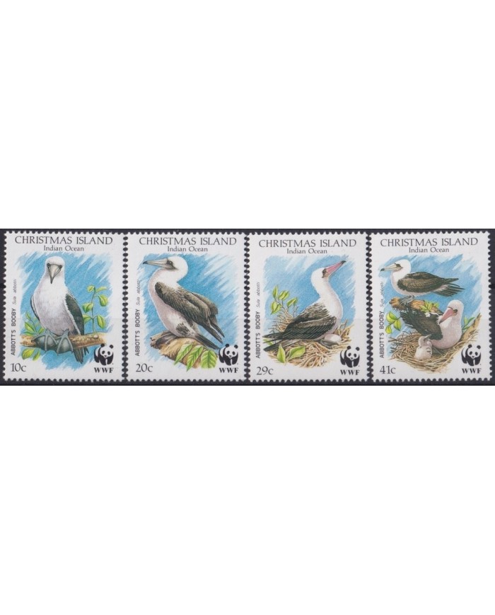 F-EX25433 CHRISTMAS MNH 1990 WWF WILDLIFE ENVIRONMENT BIRD AVES PAJAROS.