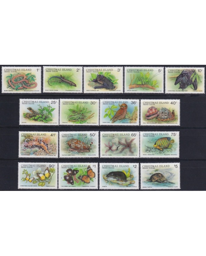 F-EX25472 CHRISTMAS IS MNH 1987 WILDLIFE BIRD AVES BAT BUTTERFLIES SHELL LIZARD.