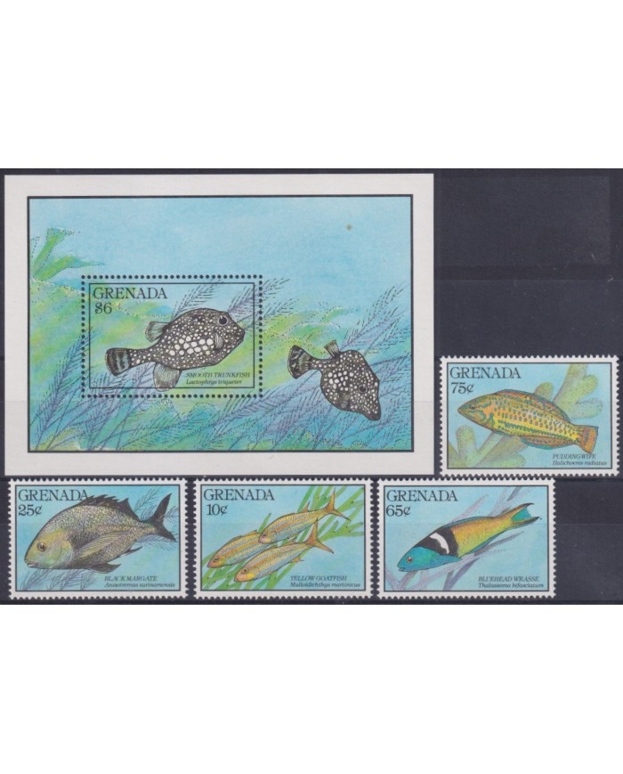F-EX25578 GRENADA MNH 1990 ENDANGERED SEA MARINE WILDLIFE FISH PECES.