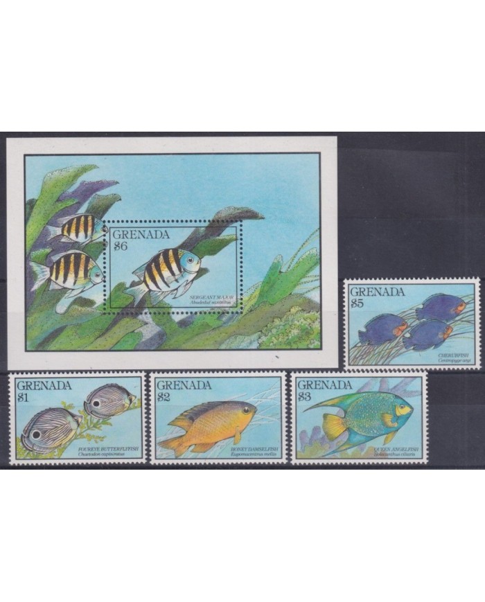 F-EX25581 GRENADA MNH 1990 ENDANGERED SEA MARINE WILDLIFE FISH PECES.