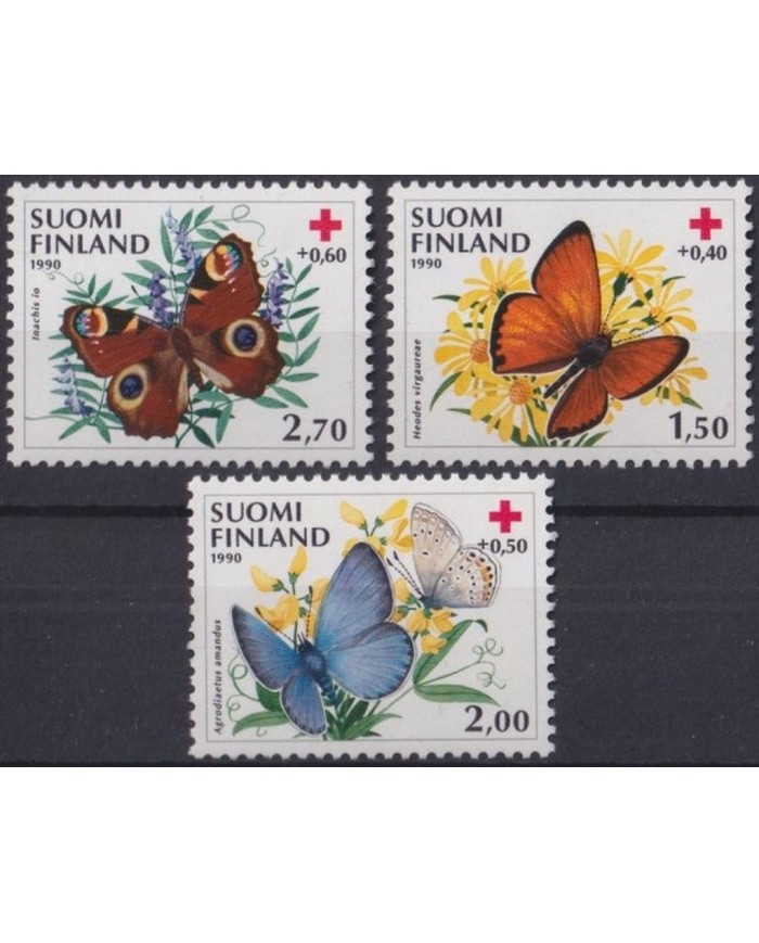 F-EX25584 FINLAND SOUMI MNH 1990 BUTTERFLIES MARIPOSAS PAPILLON