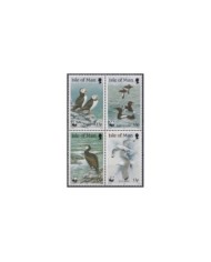 F-EX25610 MAN IS MNH 1989 WWF ENDANGERED WILDLIFE BIRD AVES PENGUIN PUFFINS.