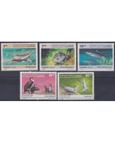 F-EX25691 MAURITANIE MNH 1987 WWF ENDANGERED WILDLIFE BIRD AVES FISH PECES.