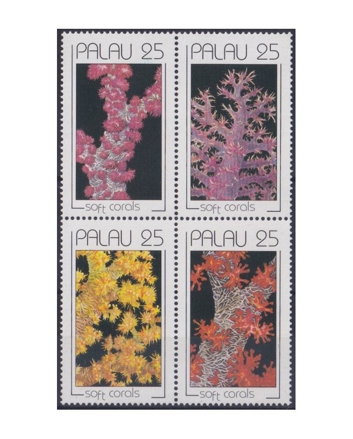 F-EX25717 PALAU MNH 1990 ENDANGERED MARINE WILDLIFE CORAL PECES FISH