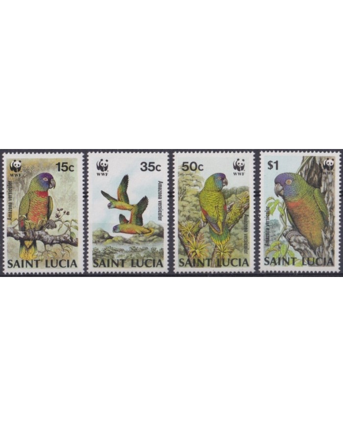 F-EX25738 ST LUCIA MNH 1987 WWF ENDANGERED WILDLIFE BIRD AVES OISEAUX.