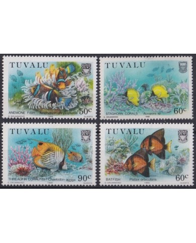 F-EX25762 TUVALU MNH 1989 SEA MARINE WILDLIFE FISH PECES REEF CORAL.