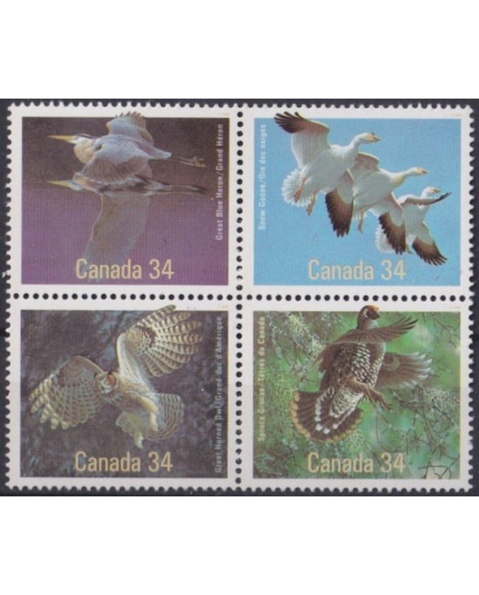 F-EX25919 CANADA MNH 1986 BIRD AVES PAJAROS OISEAUX VÖGEL OWL HERON GOOSE.