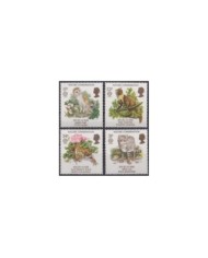 F-EX25944 ENGLAND UK MNH 1986 ENDANGERED BIRD OWL WILD CAT FROG PINE MARTEN.