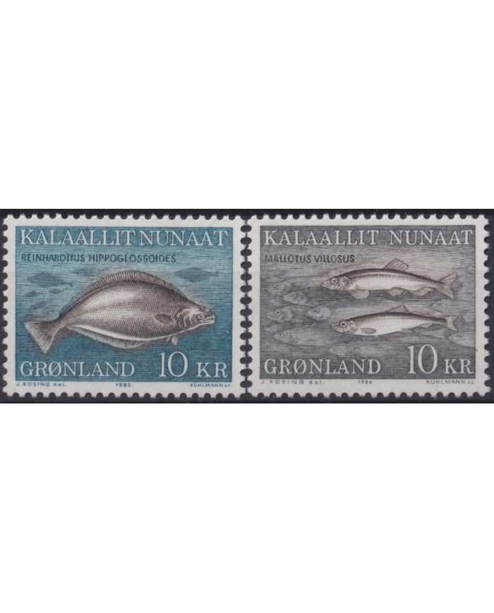 F-EX25947 GREENLAND GRONLAND MNH 1986 SEA MARINE WILDLIFE CORAL REEF FISH PECES.