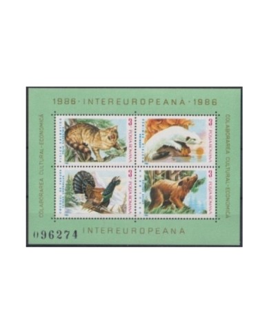 F-EX26029 RUMANIA MNH 1986 WILDLIFE INTEREUROPEANA PHILATELIC EXPO BEAR CAT BEAR.