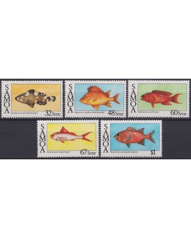 F-EX26048 SAMOA MNH 1986 WILDLIFE SEA MARINE FISH REEF CORAL PECES.