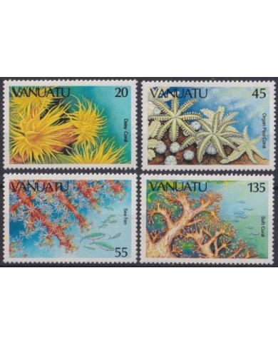 F-EX26050 VANUATU MNH 1986 WILDLIFE SEA MARINE FISH REEF CORAL PECES.