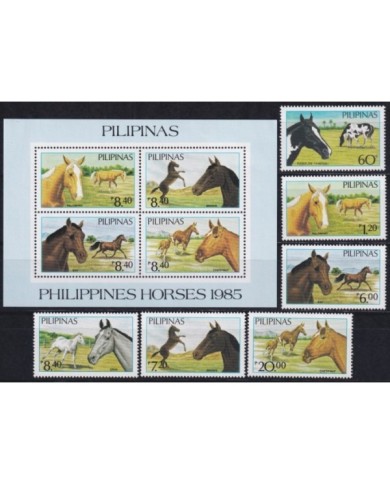 F-EX26066 PHILIPPINES FILIPINAS MNH 1985 FAUNA HORSE CABALLOS EQUINOS