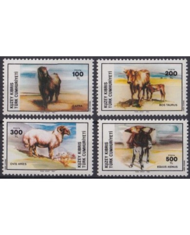 F-EX26152 CYPRUS TURKEY MNH 1985 FAUNA DOMESTICS ANIMAL HORSE GOAT SHEEP.