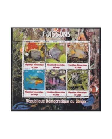 F-EX26172 CONGO MNH 2002 WILDLIFE SEA MARINE CORAL REEF FISH PECES.