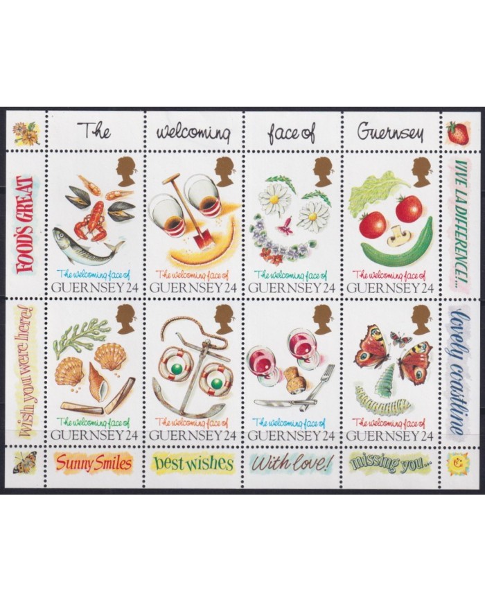 F-EX26175 UK ENGLAND GUERNSEY MNH 1995 WILDLIFE WELCOMING FACE SMILES FISH PECES.