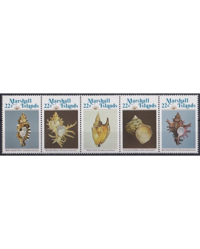 F-EX26187 MARSHALL IS MNH 1985 SEA MARINE WILDLIFE REEF CORAL SHELL.