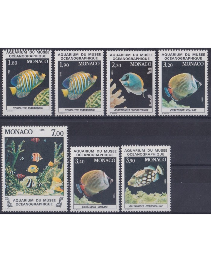 F-EX26194 MONACO MNH 1985 SEA MARINE WILDLIFE REEF CORAL FISH PECES.