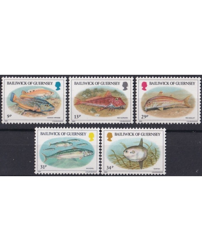 F-EX26290 GUERNSEY UK MNH 1985 SEA MARINE WILDLIFE REEF CORAL FISH PECES.