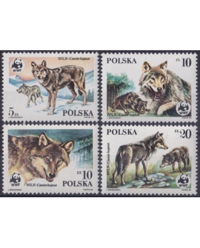F-EX26306 POLAND POLSKA POLONIA MNH WWF 1985 WILDLIFE ENDANGERED SPECIES FOX.