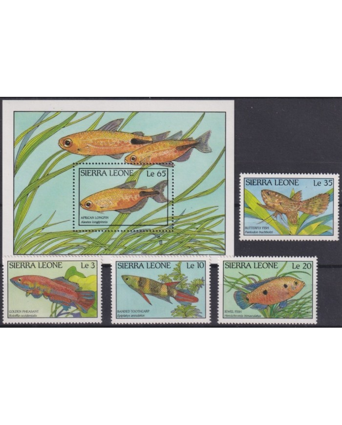 F-EX26382 SIERRA LEONE MNH 1988 WILDLIFE SEA MARINE FISH PECES.
