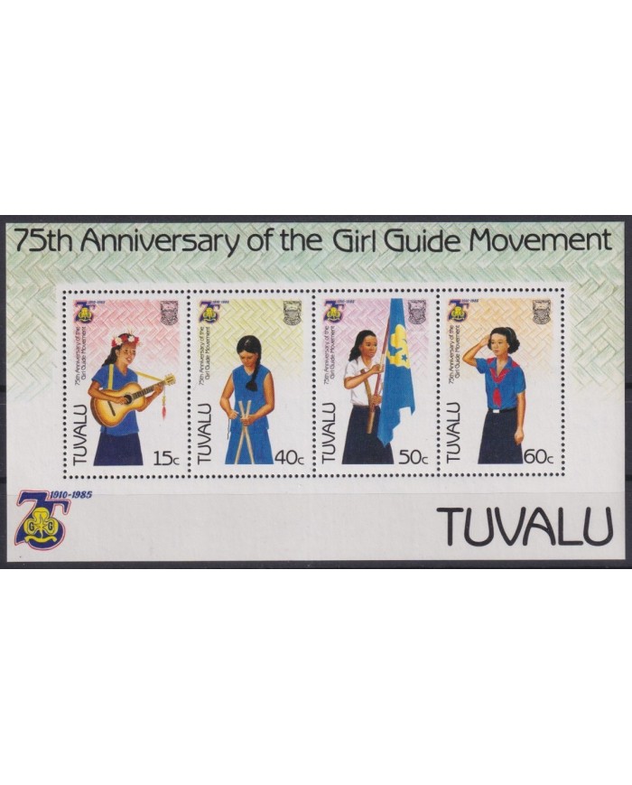 F-EX26562 TUVALU MNH 1985 GIRL GUIDING BOYS SCOUTS JAMBOREE.
