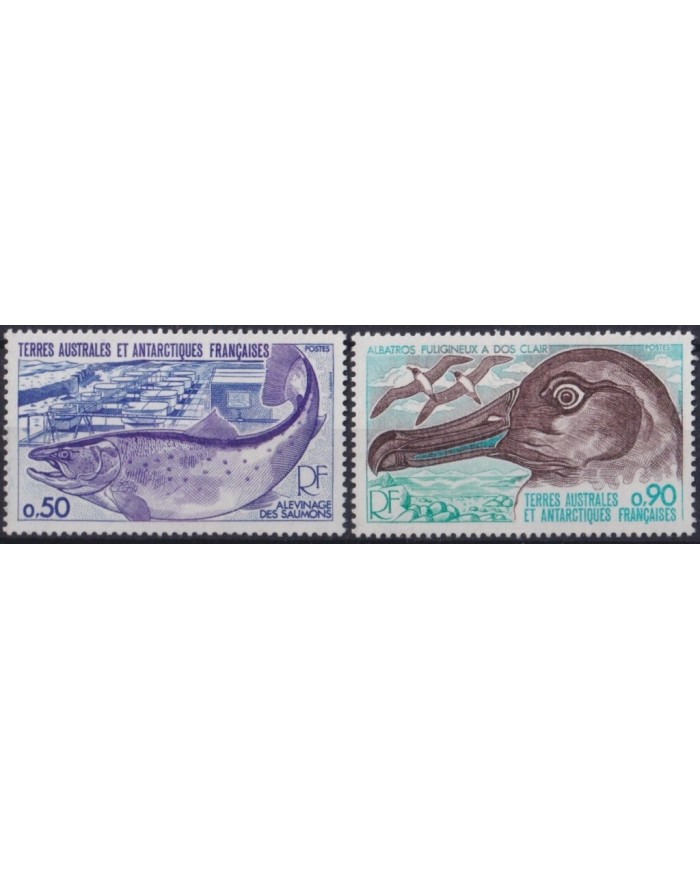 F-EX26568 TAAF MNH 1977 POLAR SEA MARINE WILDLIFE FISH BIRD ALBATROSS.