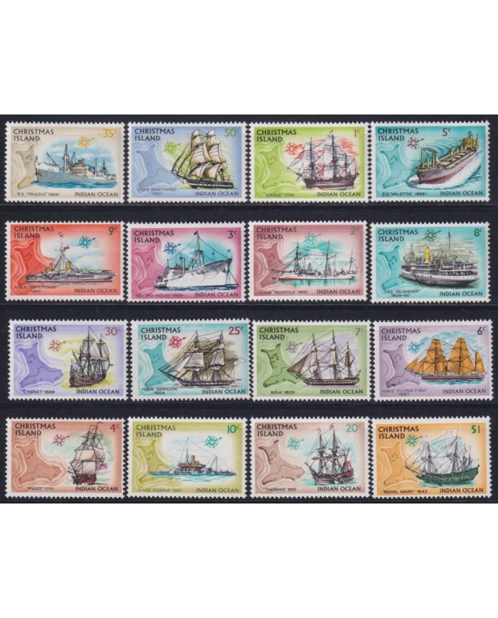 F-EX26672 CHRISTMAS IS MNH 1972 HISTORIC SHIP BARCOS.