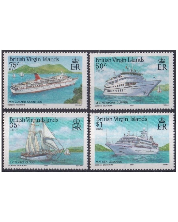 F-EX26747 BRITISH VIRGIN MNH 1985 OLD SHIP BARCOS YACHT.