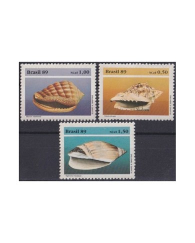 F-EX26749 BRAZIL BRASIL MNH 1989 SEA WILDLIFE SHELL SNAIL CORAL REEF.