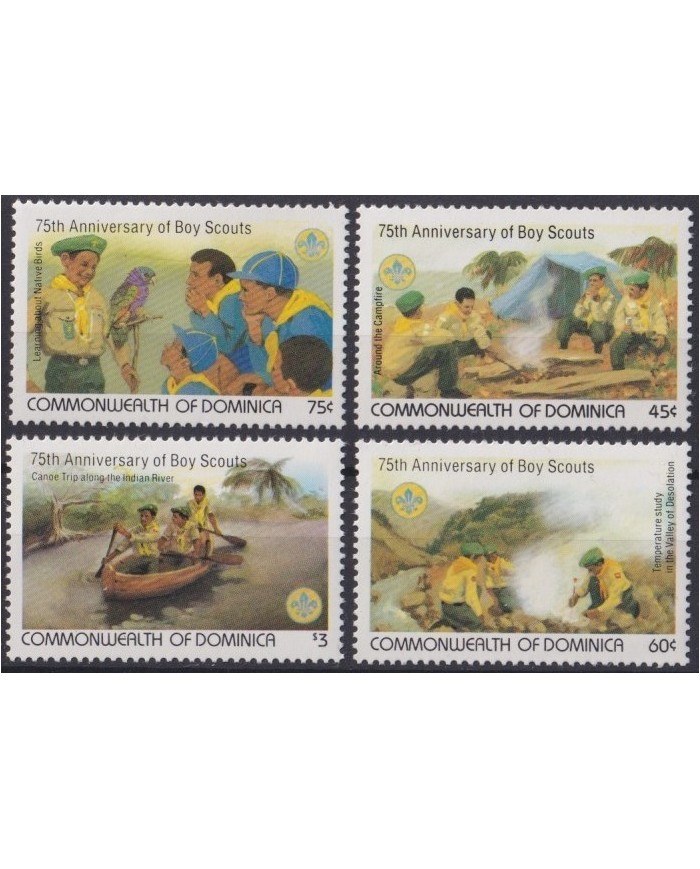 F-EX26800 DOMINICA MNH 1982 BOYS SCOUTS JAMBOREE BOAT.