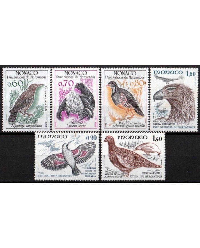 F-EX26886 MONACO MNH 1982 MERCANTOUR PARK BIRD OISEAUX VÖGEL AVES PAJAROS.