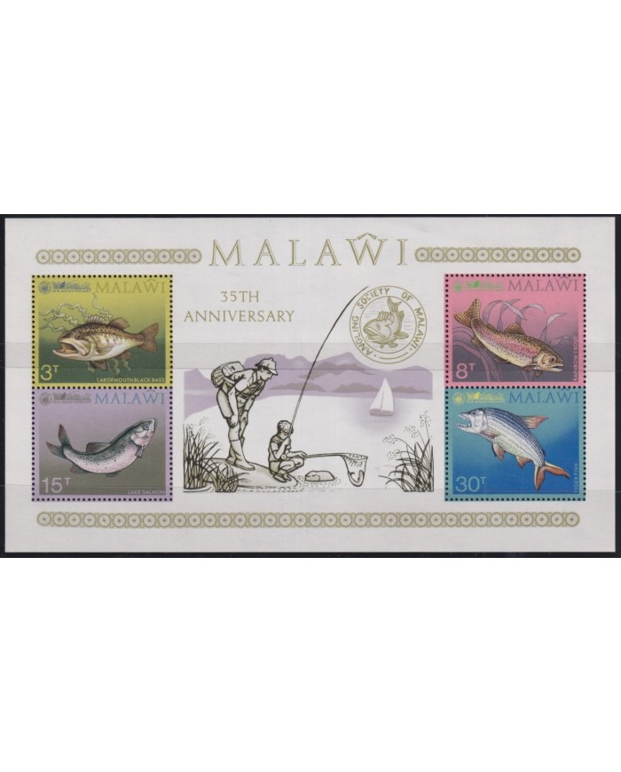 F-EX27047 MALAWI MNH 1974 35th ANIV SEA MARINE LIFE FISH PECES FISHING