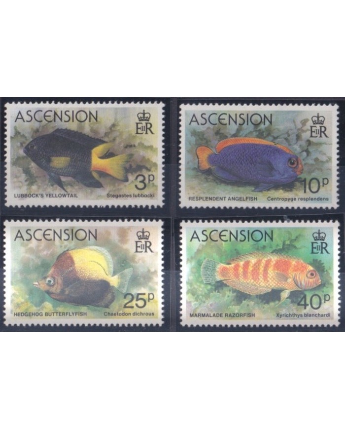 F-EX27251 ASCENSION IS 1980 MNH SEA MARINE WILDLIFE REEF CORAL FISH PECES.