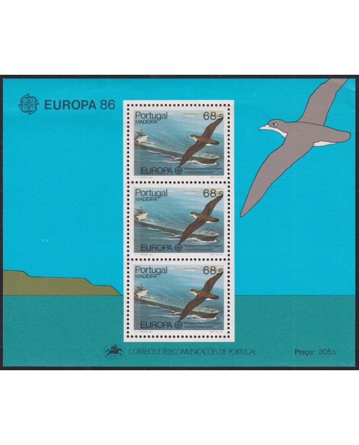 F-EX27313 PORTUGAL MADEIRA MNH 1986 EUROPA CEPT SHIP OISEAUX BIRD AVES PAJAROS.