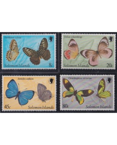 F-EX27329 SOLOMON IS 1981 MNH BUTTERFLIES PAPILLON MARIPOSAS INSECTS.