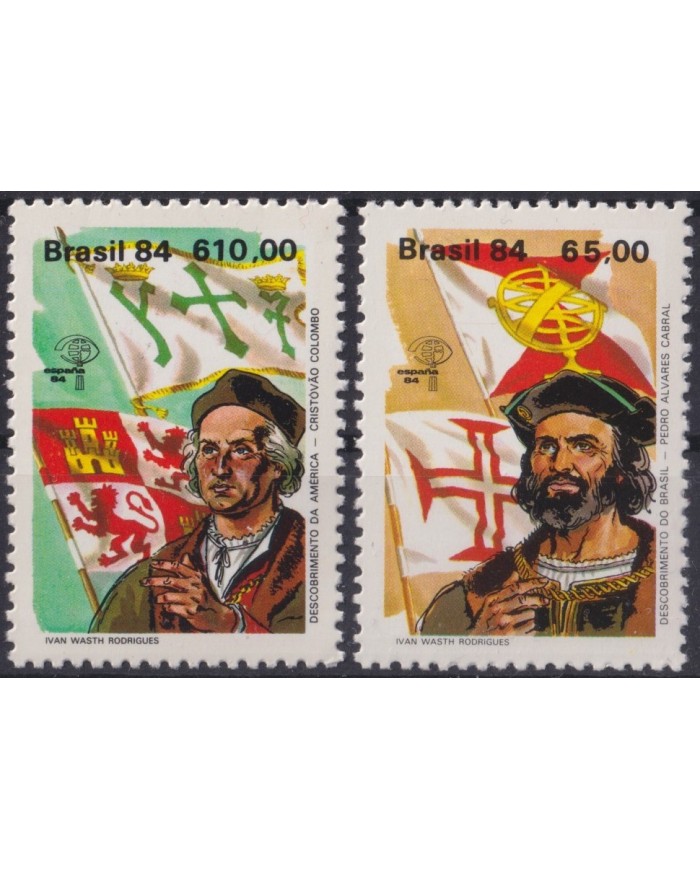 F-EX27353 BRAZIL BRASIL MNH 1984 DISCOVERY ALVAREZ CABRAL COLON COLUMBUS.
